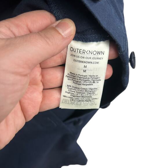 Minimalist Utility Outerknown Organic Cotton‎ Linen Romper Navy Short Sleeve M - Picture 5 of 7